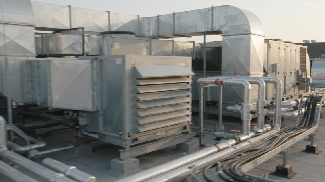 HVAC plant on a commercial rooftop
